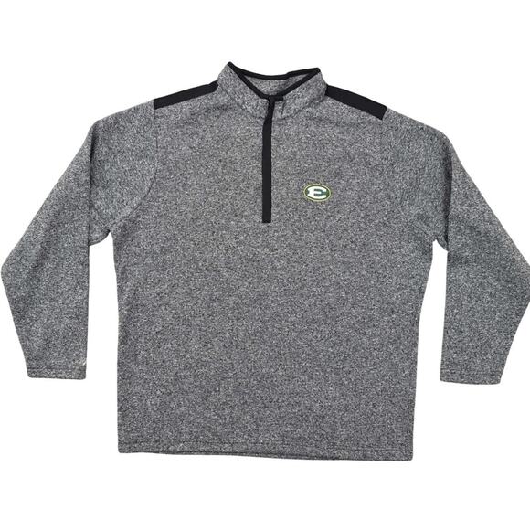 Antigua Men's Gray Pullover Sweater 2XL Polyester Quarter Zip Fleece St. Edwards - Picture 1 of 9